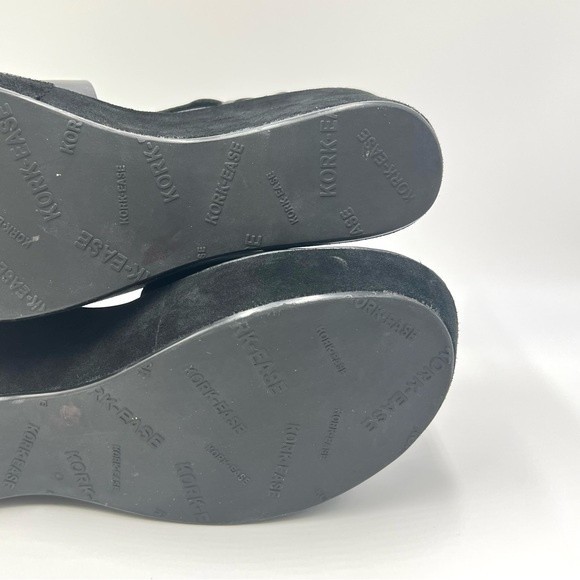 Kork Ease Black Leather Gladiator Platform Wedges Heels Sandals Shoes 7 KorkEase - Picture 11 of 15